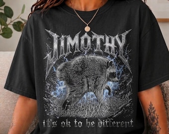 Jimothy Raccoon Shirt, Famous Seattle Raccoon Tee, Vintage Metal Graphic T-Shirt, Cute Trash Panda Shirt, Funny Animal Gift