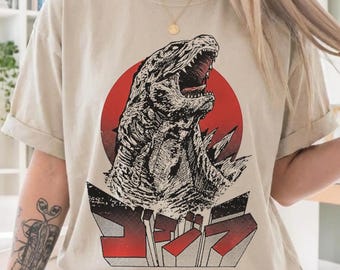 Retro Godzilla TShirt, Vintage Graphic Tee, Movie Lover Gift