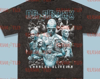 Limited Retro Vintage Style Bootleg Charles Oliveira Do Bronx Oversize Premium wash tee