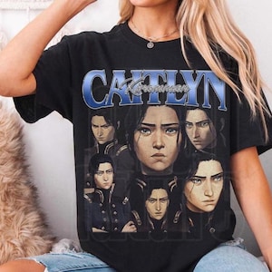 Caitlyn Arcane T-Shirt Unisex Vintage Streetwear LOL Shirt Apparel fanmerch lol Merchandise LOL Fan gift
