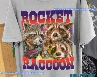 T-shirt vintage Limited Rocket Raccoon Guardian Of The Galaxy, T-shirt unisexe graphique, T-shirt hommage aux fans rétro des années 90, cadeau pour femmes et hommes