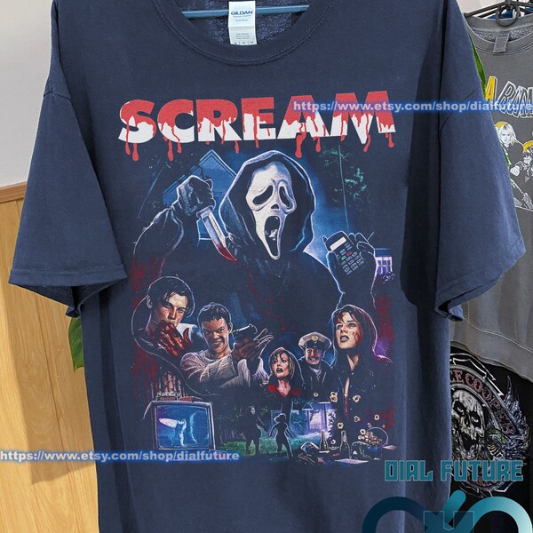 Scream Vintage Halloween Tshirt, Scream Movie T-shirt, Scream Shirt, scream movie t shirt Gift Tee for Men Women Unisex T-Shirt
