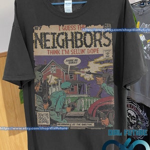 Maglietta vintage J Cole, maglietta parodia del fumetto Neighbors, maglietta rapper, maglietta Bootleg Raptees anni '90, maglietta grafica J Cole, maglietta unisex
