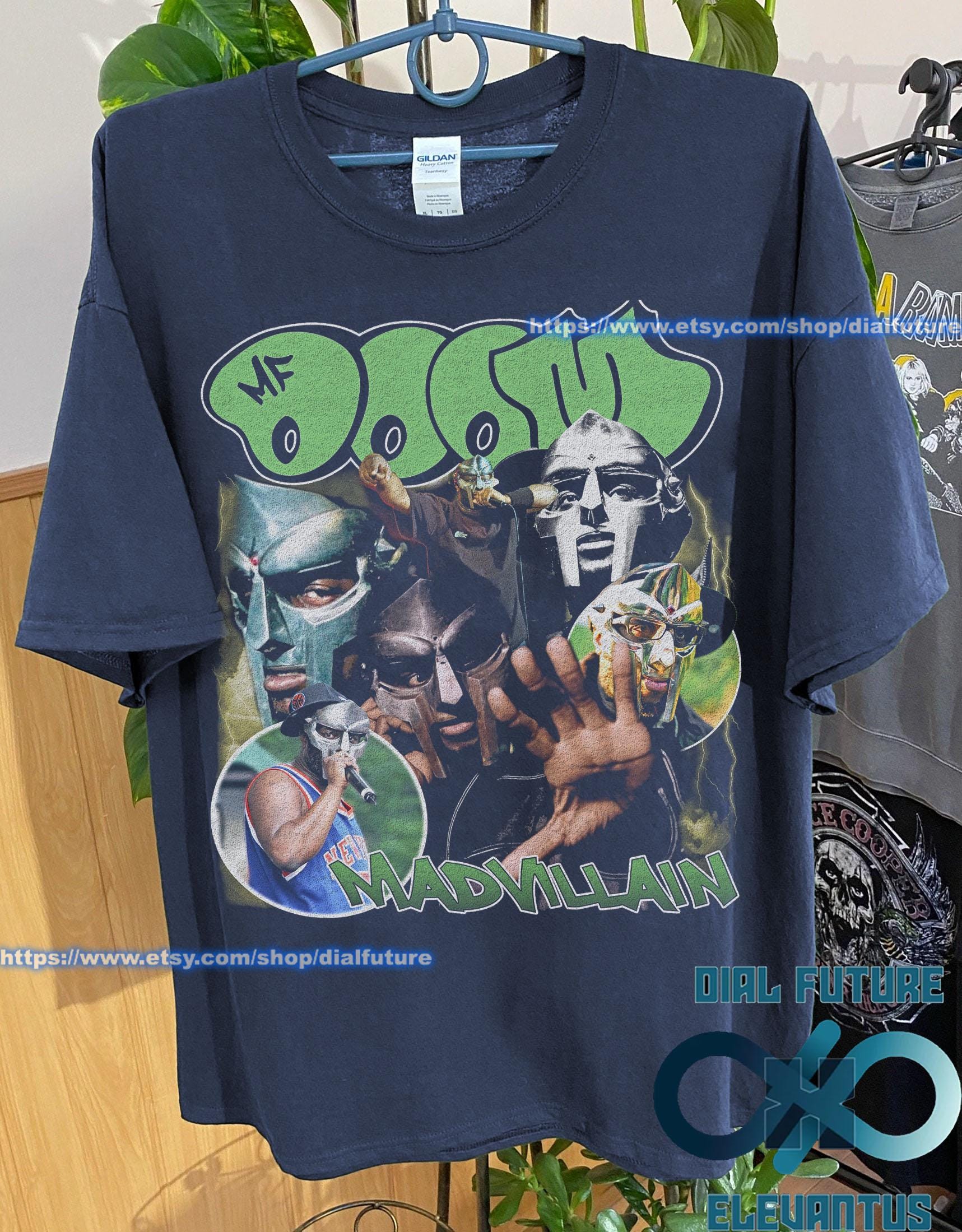 MFDOOMプリントTシャツホワイトビンテージラップ T HIPHOPXLサイズ