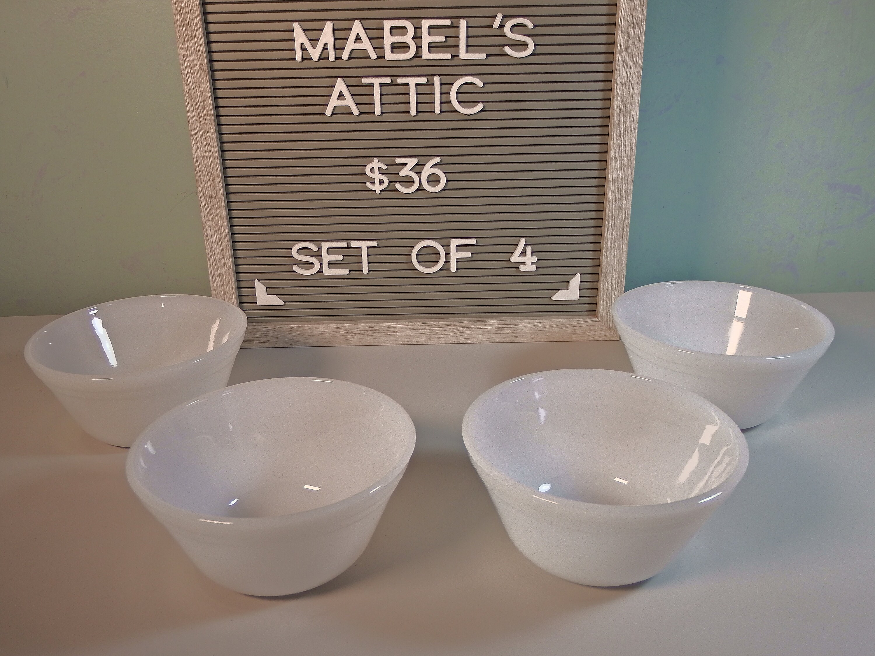 Milk Glass FiveInch Cereal Bowls Federal Bowls / Set of Four Etsy
