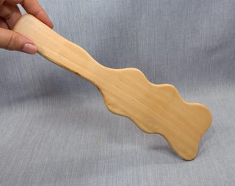 Wooden wavy spanking paddle 11 3/4"  for adults