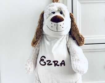 Backpack plushie dog, Back Pack Personalized ,Birthday gift, toddler back pack, cuddly back pack,  custom keepsake back pack,