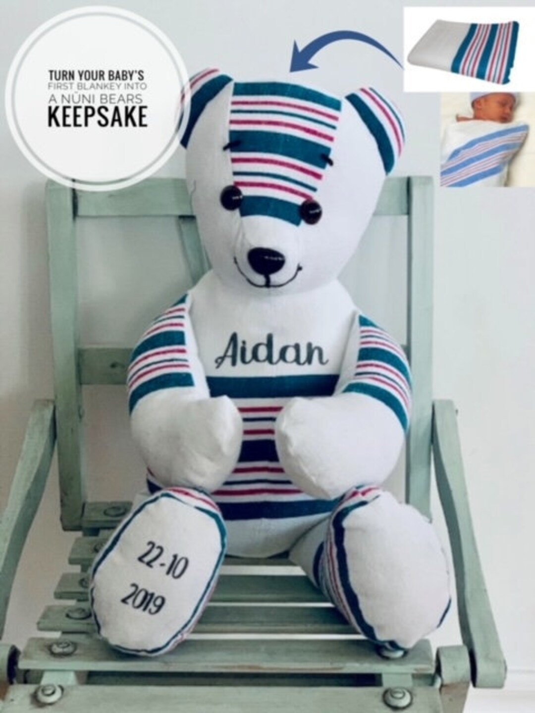 Custom Memory Bear Made With Baby Blanket