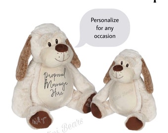 Jumbo XL Pup,Personalized baby gift,Birth announcement,Stuffie pup,Plush dog,Stuffed dog,Personalized plush 22&quot;,Puppy dog gift, kids gift