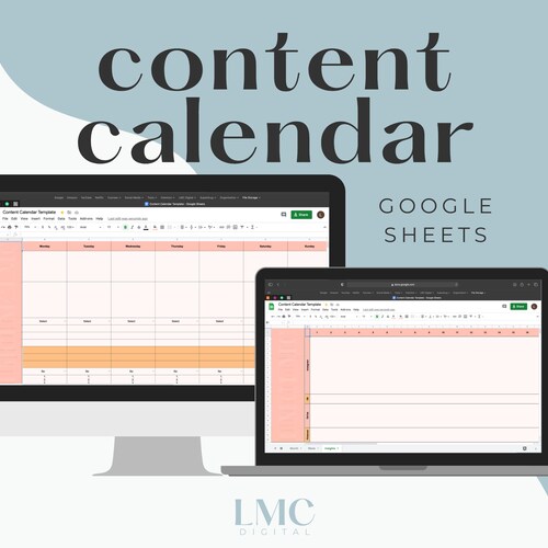 Content Calendar Template Google Sheets Etsy UK