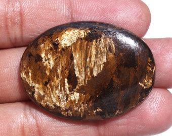 Bronzite For Pendant AAA Quality Bronzite Gemstone Weight 85Cts Bronzite Cabochon 33mm Round Shape Bronzite Gemstone Loose Bronzite