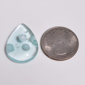 Naturlig Aqua Cookeiten Kvarts Päron Cabochon Ädelsten För Smyckestillverkning (28x20x7mm)