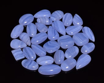 Top Quality Blue Lace Agate Cabochon Lot, 100% Natural Blue Lace Agate Loose Gemstone Lot, Jewelry Making Smooth Stone Wholesale Lot