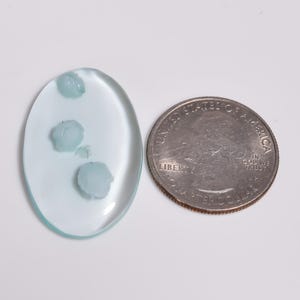 Naturlig Aqua Cookeiten Quartz Oval Cabochon Ädelsten för Smyckestillverkning (34x21x5mm)