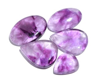 5 Pcs Pack Natural Star Amethyst Mix Shape Stone Loose Gemstone For Making Jewelry 60 Ct 16X14-26X18 MM