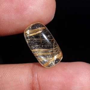 AAA Quality Golden Rutile Cabochon, 100% Natural Golden Rutile Quartz Loose Gemstone, DIY Wire Wrapping Jewelry Making, Size 18X10X6 MM 8Cts
