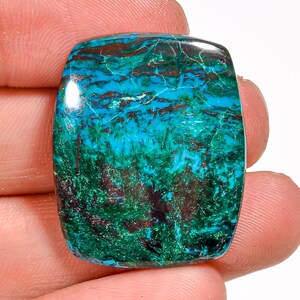 Amazing Chrysocolla Cabochon, Natural ChrysocollaCushion Loose Gemstone,  Use Healing Crystals Stone, Size 24X30X5 MM 42 Ct