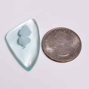 Naturlig Aqua Cookeiten Quartz Cabochon Ädelsten för Smyckestillverkning (36x20x7mm)