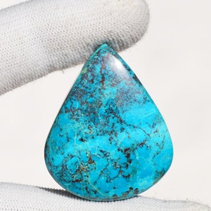 Natural Shattuckite Cabochon Pear Shape Loose Gemstone Shattuckite For Making Jewelry 63 Ct 31X38X7 MM