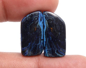 AAA Azurite Malachite Pair, Natural Azurite Malachite Matching Pair Loose Gemstone, Earrings Jewery Stone 13 Ct 20X10X3 MM