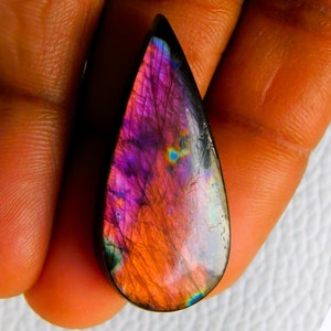 100% Natural Multi Purple Labradorite Cabochon Natural Labradorite Pear Shape Loose Gemstone Healing Crystal Jewelry Making 25 Ct 35X16X6 MM