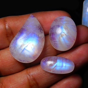 Rainbow Moonstone Cabochon Gemstone Lot, 100% Natural Mix Shape Rainbow Moonstone Loose Gemstone Wholesale, June Birthstone,6 Pes Lot 113Cts