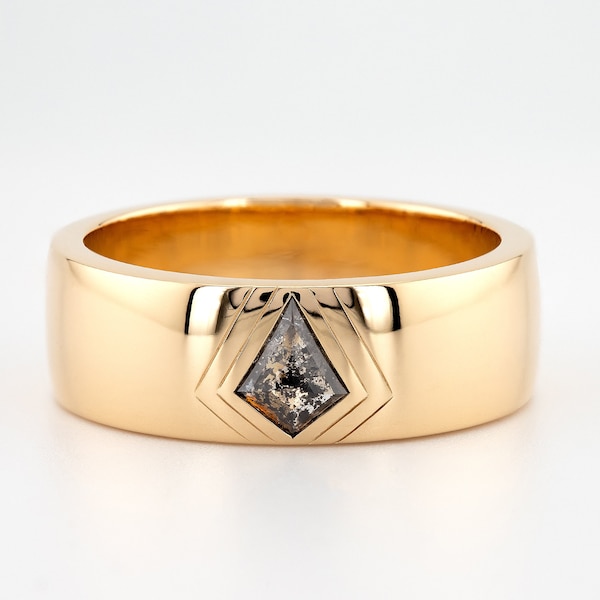 Men's engagement ring Men's custom ring Bezel set kite engagement ring Rose gold bezel set ring Custom diamond ring Bridesmaid gifts natural