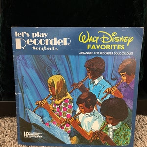 Vintage Disney Songs Let&#39;s Play Recorder 1980s Music Songbook Hal Leonard