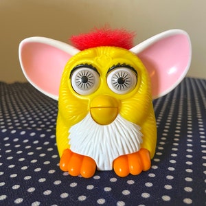 Vintage 1998 McDonald&#39;s Happy Meal Furby Toy | Yellow and White with Red Hair