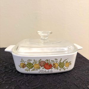 Vintage L&#39;Echalote Spice of Life 1 qt Corningware Casserole Dish with Lid