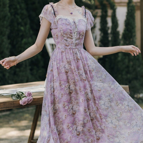 milkmaid dress purple