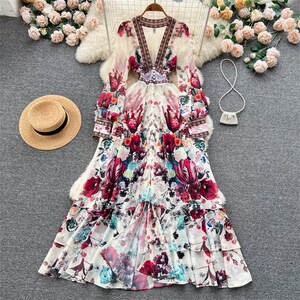 Vestido floreado formal sale