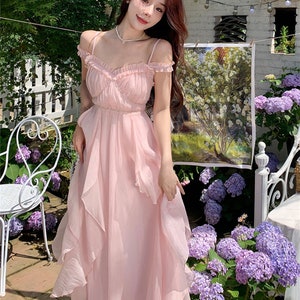 Rosa pastel color vestido shop