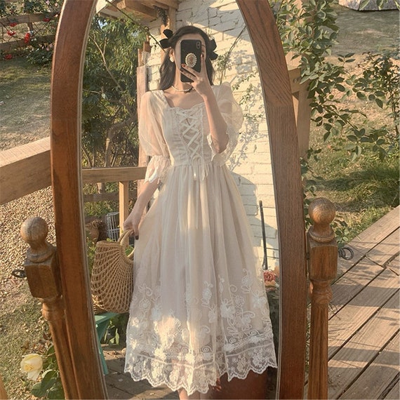 White Fairy Dress Tulle Dress French Vintage Dress - Etsy Polska