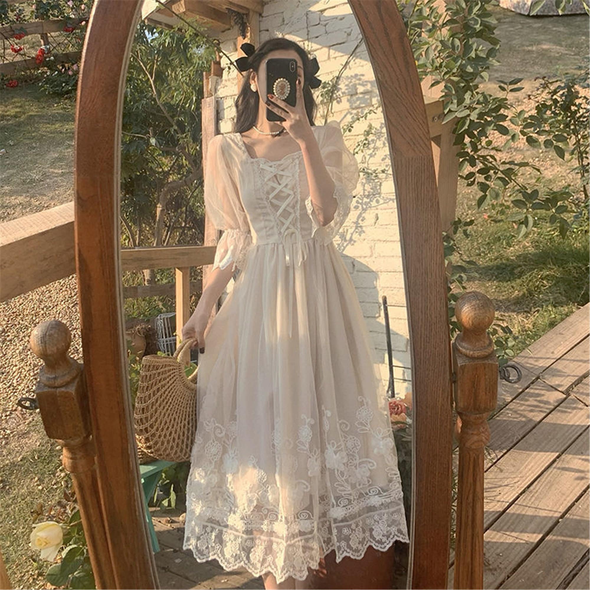 white vintage dress