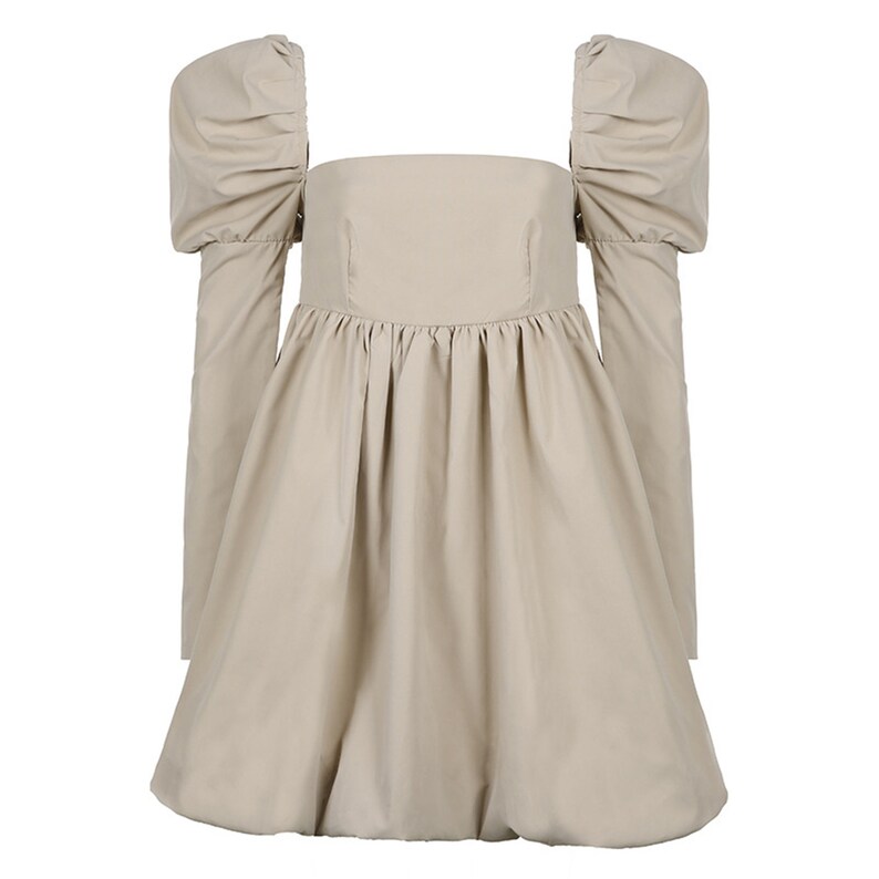 Puff Sleeve Mini Dress Backless Dress Long Sleeve Dress - Etsy