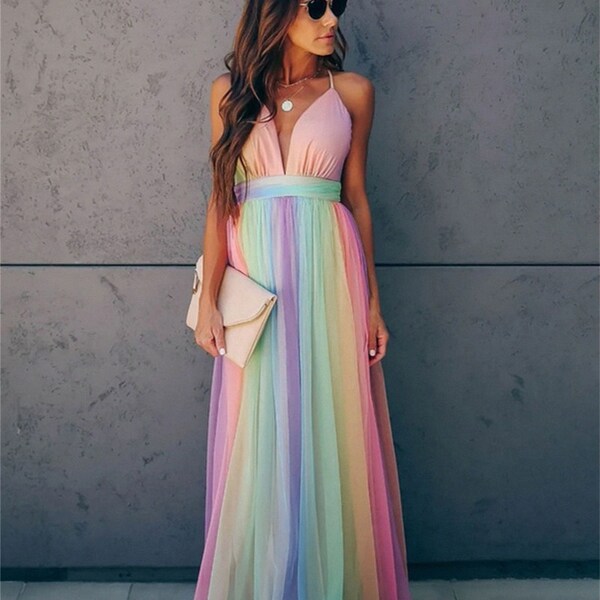 Rainbow Dress - Etsy