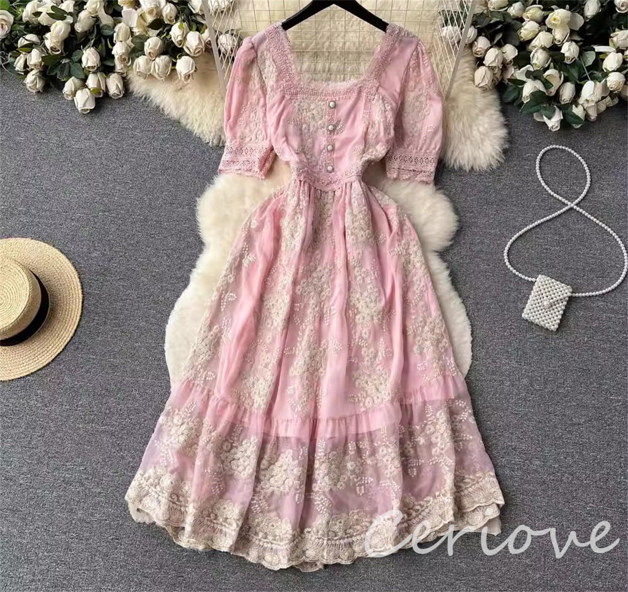 Embroider Lace Dress - Etsy