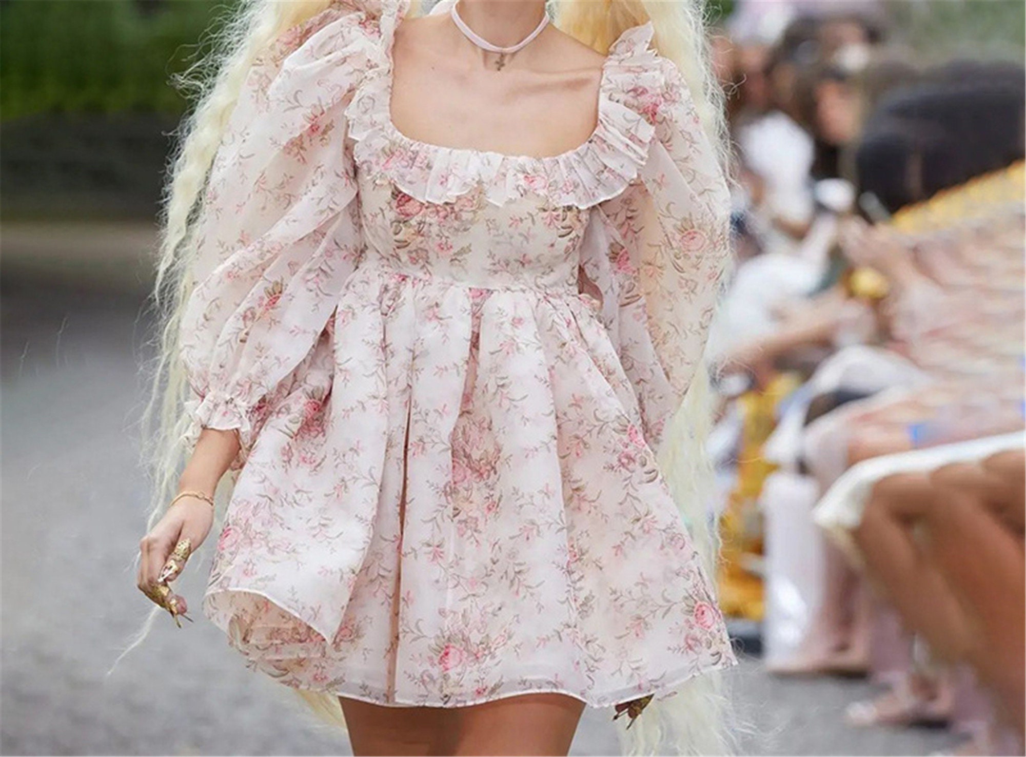 ruffle puff dress