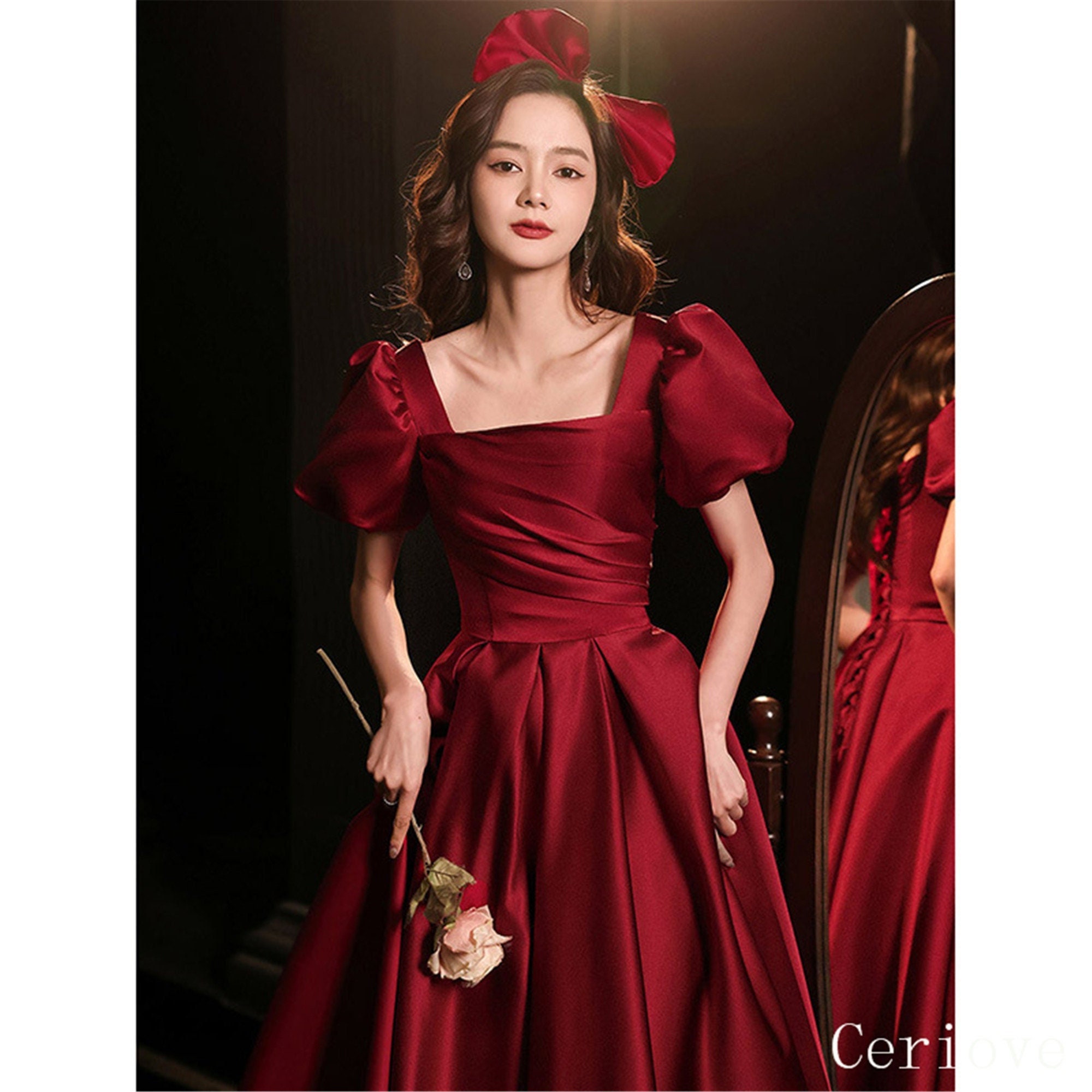 Red Evening Dress - Etsy