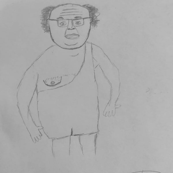 Danny Devito Frank Reynolds Trash Man Sketch READ DESCRIPTION