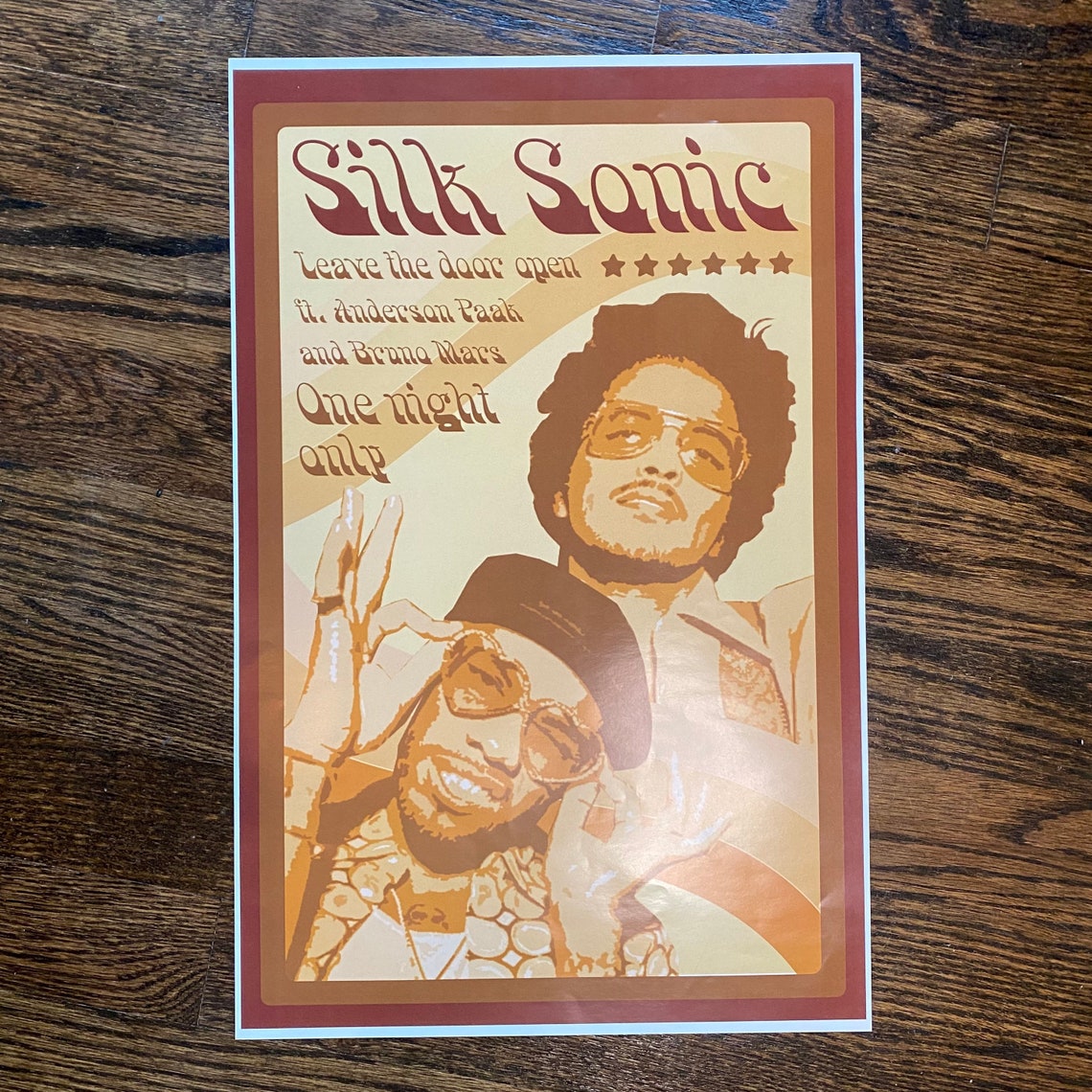 Silk Sonic Band Poster Leave The Door Open Etsy