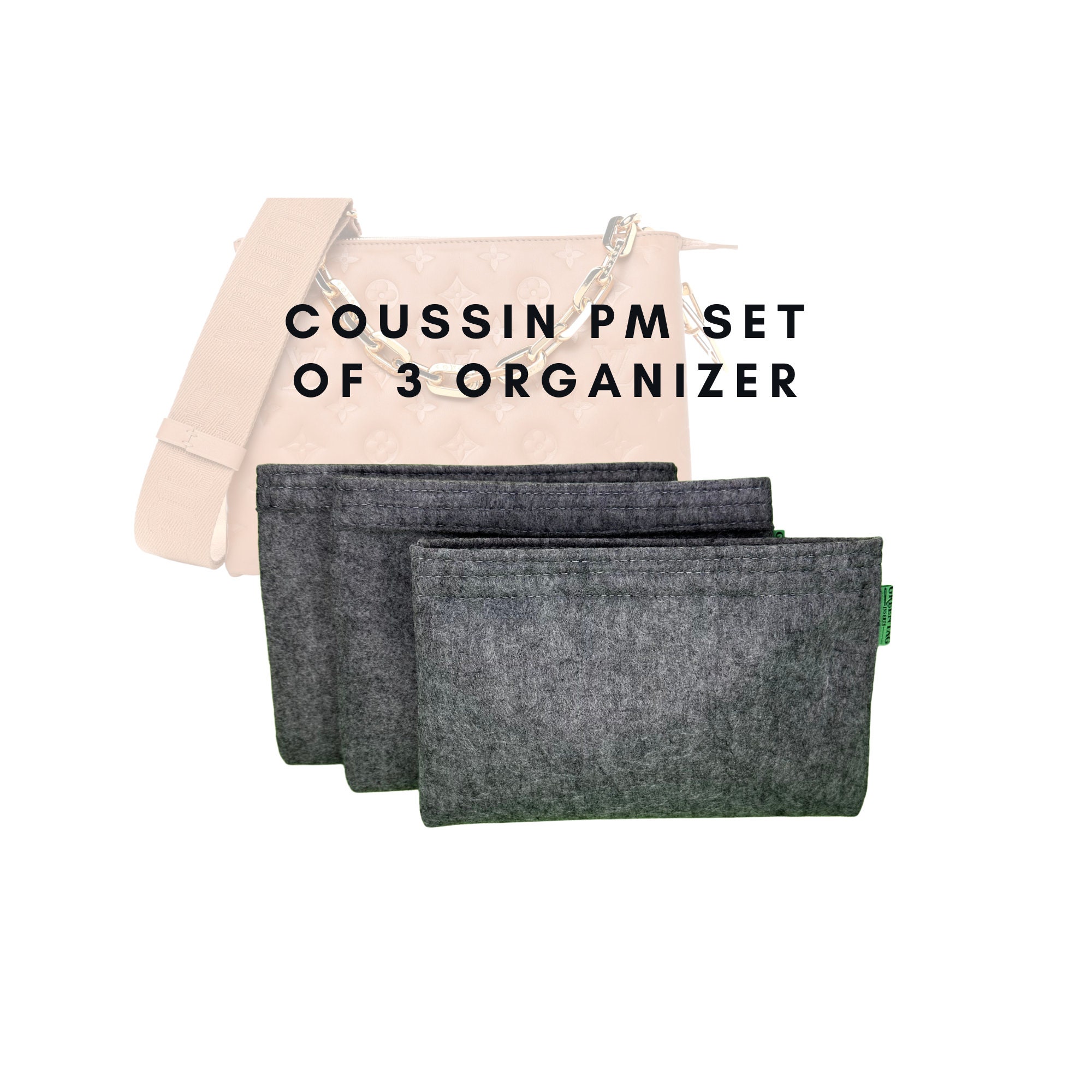 Lightweight Felt Insert Organizer for L V Coussin PM