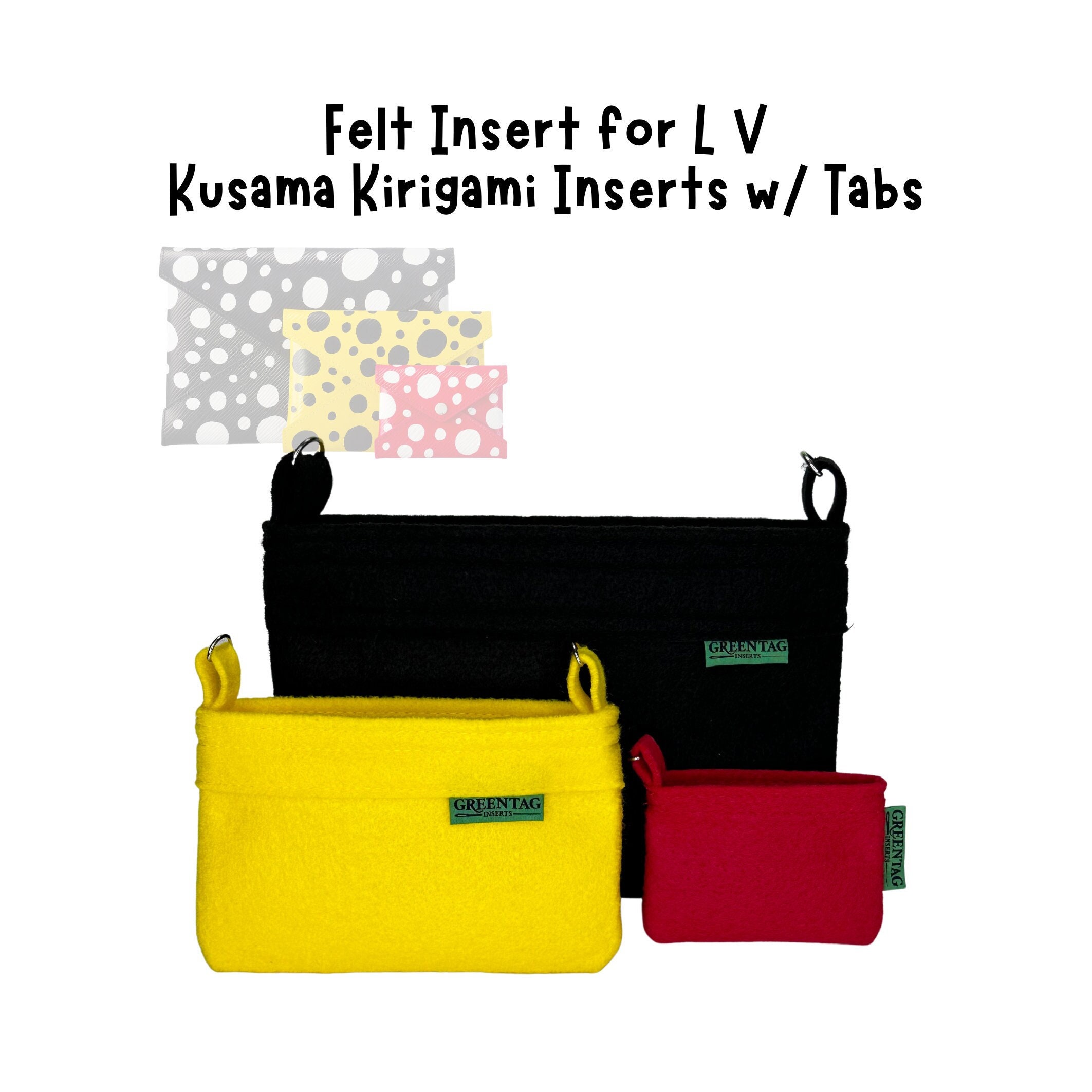 Felt Insert for L V Kusama Kirigami Pouch W/ Tabs and D-rings