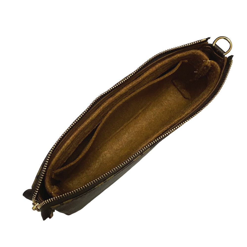  Vercord Felt Purse Organizer Insert Pochette Handbag Insert Bag  in Bag for Multi Pochette Accessories Add Zipper Pocket Brown : Clothing,  Shoes & Jewelry