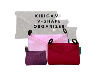 Lightweight Felt Insert / Conversion Kit -  V-Shape Insert Organizer with D-Rings for Kirigami Trio Pouch