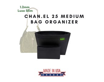 Chan.el 25ミディアムバッグ用 1.2mmフェルトインサートオーガナイザー / ハンドメイド