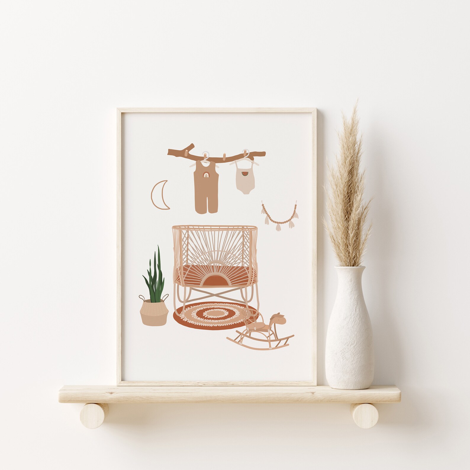 Modern Boho Nursery Chic Wall Art Prints Set of 3 Printable Etsy