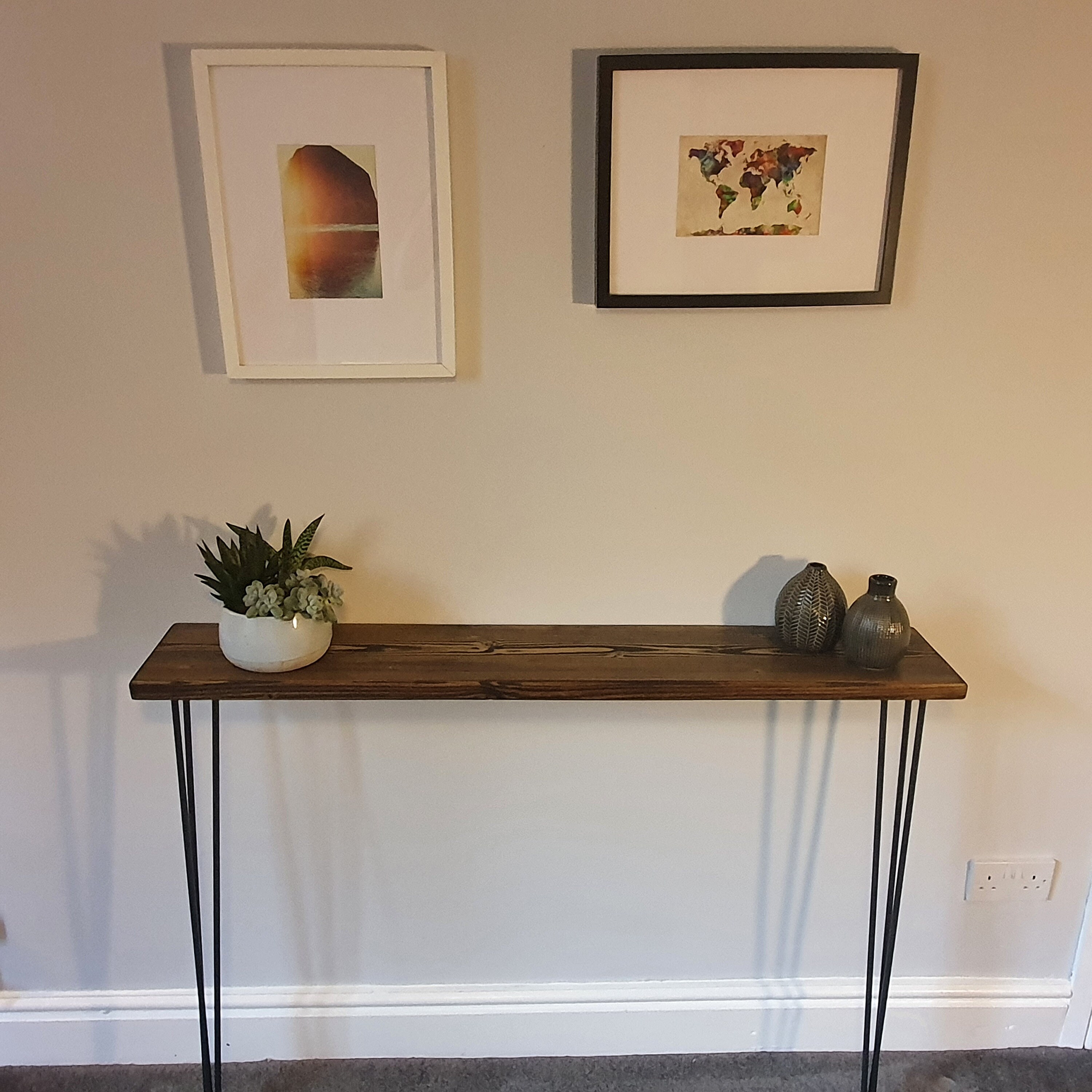 Rustic Console Table With Hairpin Legs Etsy UK