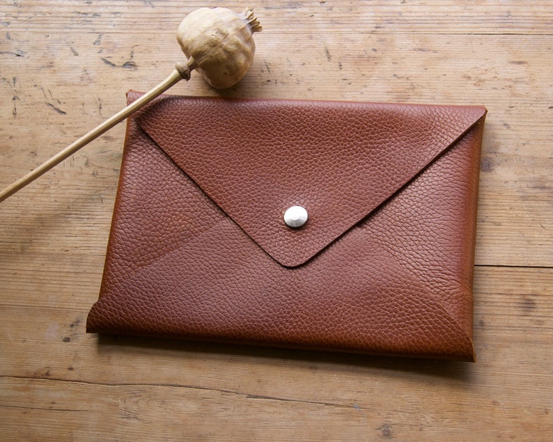 Fine grain Dark Tan Leather A5 Portfolio